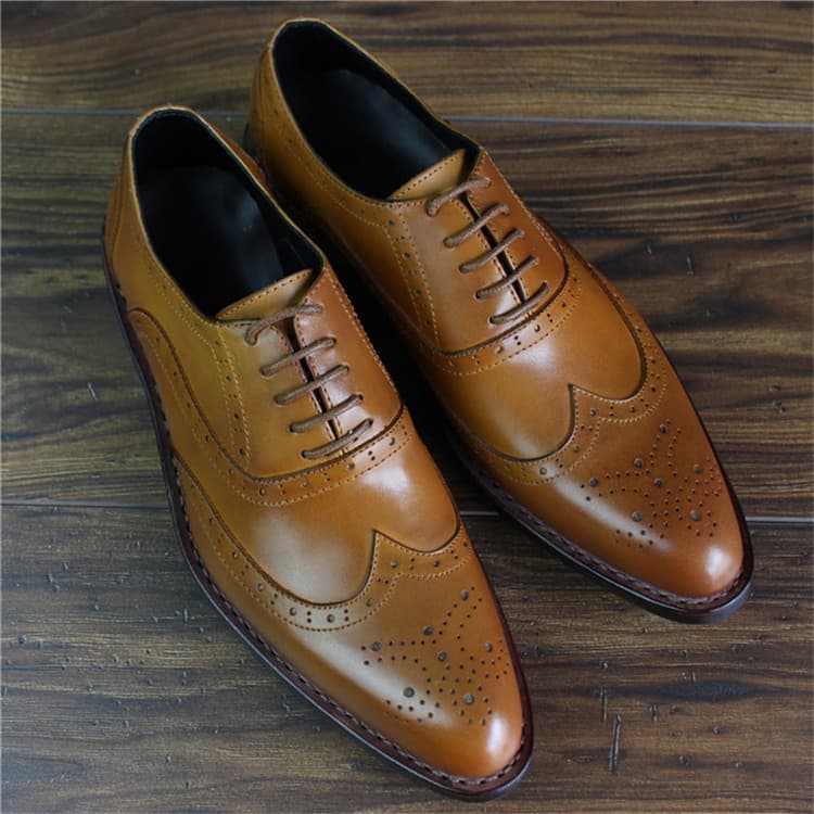 Genuine Leather Bespoke Mens Goodyear oxfords Brigues Shoes